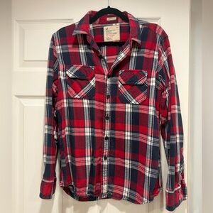 American Eagle Outfitters Red and Blue Plaid Shirt